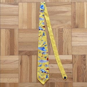 Gold City Handmade 100% Silk Neck Tie - Airplanes